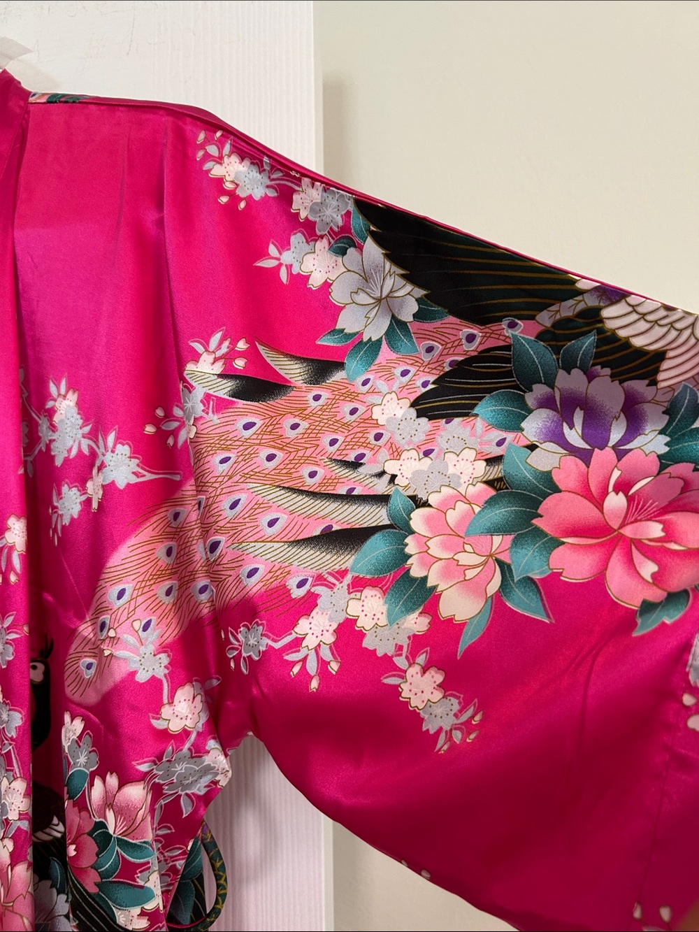 Pink Floral Kimono Robe - Picture 4 of 12